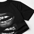 thumbnail image 4 of Bold Mouth Graphic Unisex Classic Fit T-Shirt, Black and White Print, 4 of 9