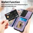 thumbnail image 4 of Allytech Galaxy S21 FE 5G Case Wallet, RFID Blocking Multiple Cards Slots Ring Holder Stand Shockproof Protective Hand Wrist Wallet Case Cover for Samsung Galaxy S21 FE 6.4" - Purple, 4 of 12