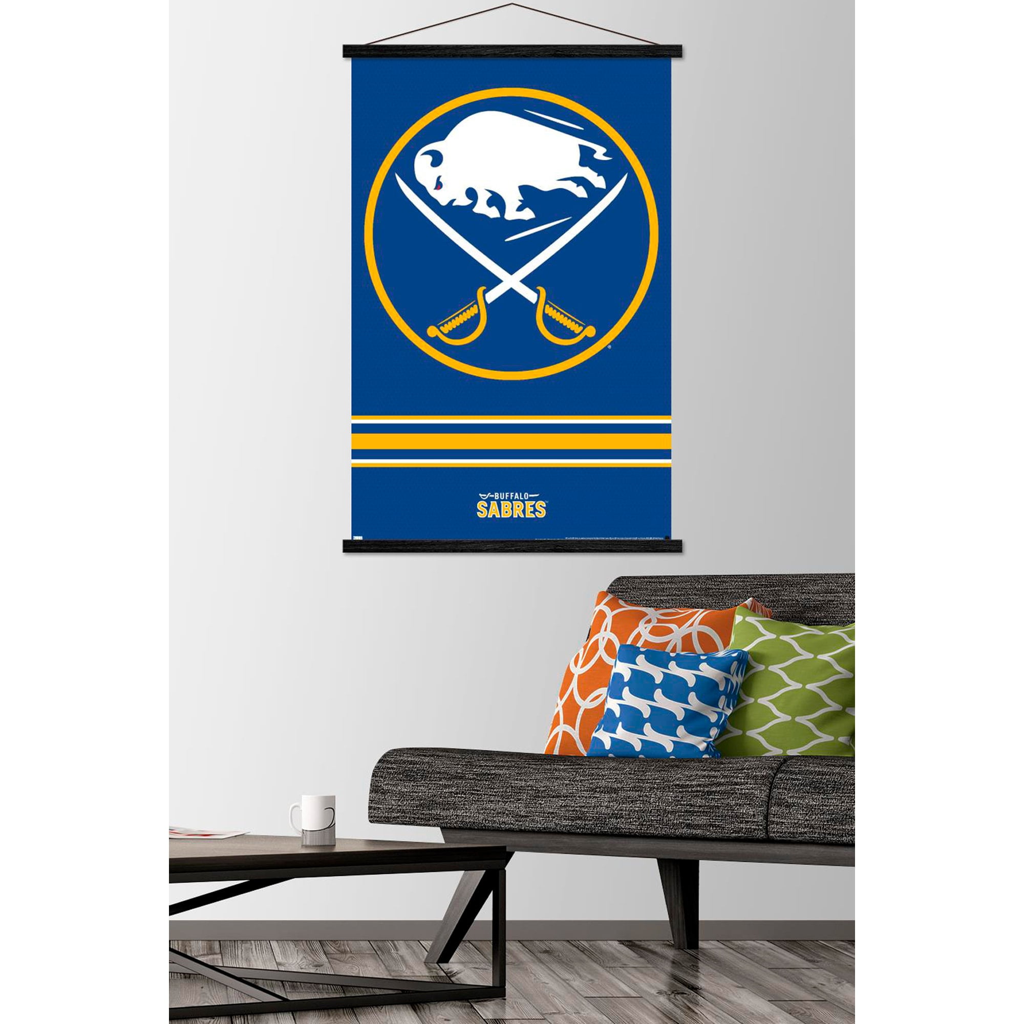 NHL Buffalo Sabres - Logo 20 Wall Poster with Wooden Magnetic Frame, 22.375" x 34"