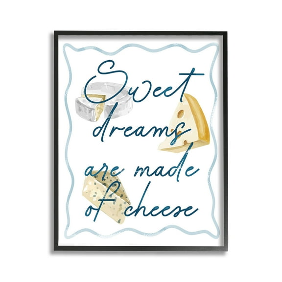 Stupell Industries Dreams Of Cheese Food & Beverage Painting Black Framed Art Print Wall Art, 11 x 14