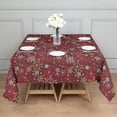 thumbnail image 3 of Red Christmas Snowflake Pattern Square Tablecloth,Waterproof Square Table Cover,Wipeable Spillproof Washable Table Cover for Home Kitchen Party Decor 42"X42"(107x107cm), 3 of 6
