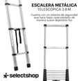 thumbnail image 3 of Escalera Telescópica de 3.8 Metros 10 Escalones Escalera Recta de Aluminio Soporta 150 kg Plegable De retracción Multiusos Extensible Compacta y Portátil Bloqueo De Escalón, 3 of 4