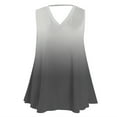 thumbnail image 4 of USSUMA Workout Tops for Women Women's Tank Tops Sleeveless V Neck Loose Plus Size Tops for Women Printed Gradient Casual Tshirt Breathable Shirt Trekking Black Up to 45% off Tank Top for Women L, 4 of 6