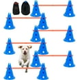 thumbnail image 1 of VEVOR Dog Agility Hurdle Cone Set 6 PCS Kit-12 xCones 6 xAgility Rods with Bag, 1 of 9