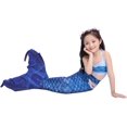 thumbnail image 3 of 4PCS Mermaid Tails for Swimming for Girls Kids Mermaid Swimsuit Costume Princess Bikini Set Bathing Suits_Special Gift, 3 of 4