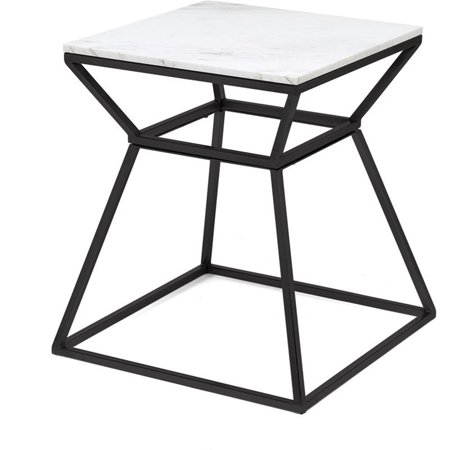 Pemberly Row Modern / Contemporary Audrey Tall Black Marble Side Table