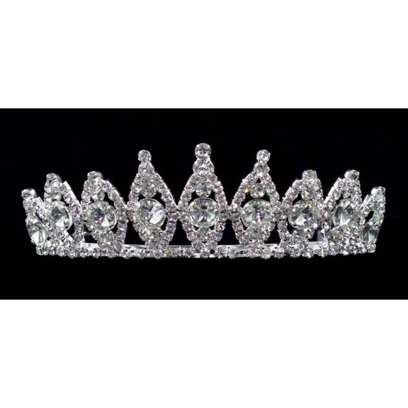 #16598 Rivoli Burst Tiara - 2" Tall
