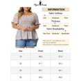 thumbnail image 6 of Unique Bargains Women's Plus Size Blouses Smocked Bow Tie Short Sleeve Peplum Tops 1X Pink, 6 of 6