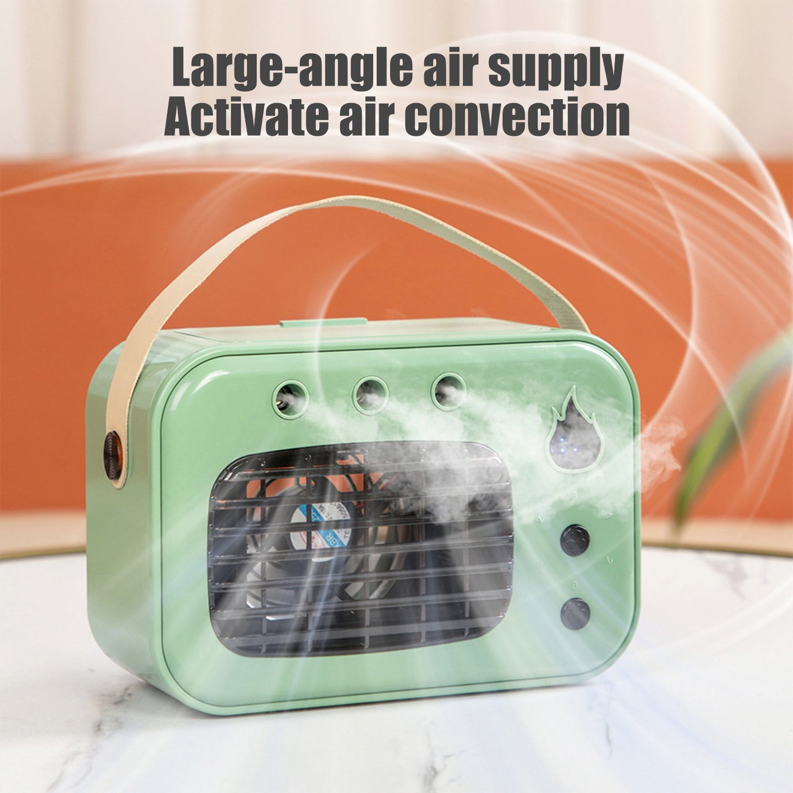 Portable Air Cooler,Mini Desktop Air Conditioner,Compact Space Saving Fan,Adjustable Wind Speed Chilling Device,Personal Cooling System,Water Ice Tank Air Cooler,Energy Efficient Small AC