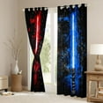 thumbnail image 3 of Castle Fairy Blue Red Lightsaber Black Out Curtains for Boys Girls,Universe Galaxy Curtains Pack of 2 (42x63 Each),Video Game Gamepads Bedroom Curtains,Super Cozy Room Decor, 3 of 6