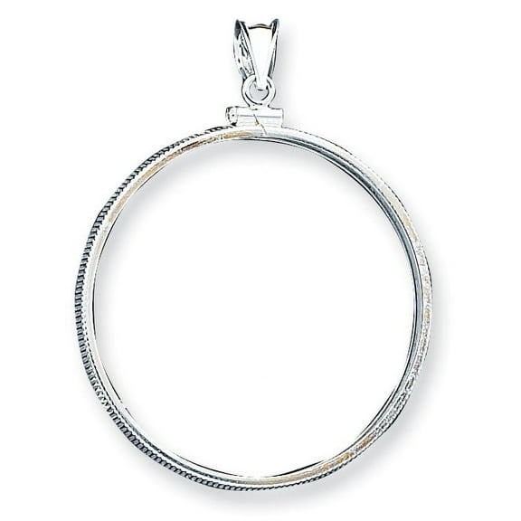 Sterling Silver 39.4 X 3.1mm 1 Oz. Screw Top Coin Polished Bezel Pendant (39.4 3.1) Made In United States qbp9