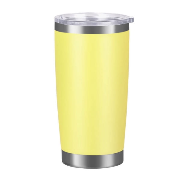 Taza de acero inoxidable rociada con plástico de 20 oz para automóvil, taza de cerveza para mantener el frío al vacío, taza de helado portátil para automóvil