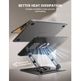 thumbnail image 3 of Lamicall Adjustable Laptop Stand for Desk - [360&Acirc;&deg; Rotatable] Foldable Ergonomic Computer Stand, Aluminum Laptop Riser for Office Home fits MacBook, 3 of 7