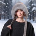 thumbnail image 2 of Winter Jacquard Hat With Large Ear For Cold Weather And Comfortable Fit Womens Knit Beanie Hat Fleece Lined Winter, 2 of 4