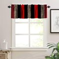 thumbnail image 3 of Leopard Print Valance Curtain Red Black Cheetah Buffalo Plaid Wild Animal Skin Rod Pocket Valance Window Treatments 1 Panel Short Curtains for Kitchen Farmhouse Living Room 54 x 18 in, 3 of 6