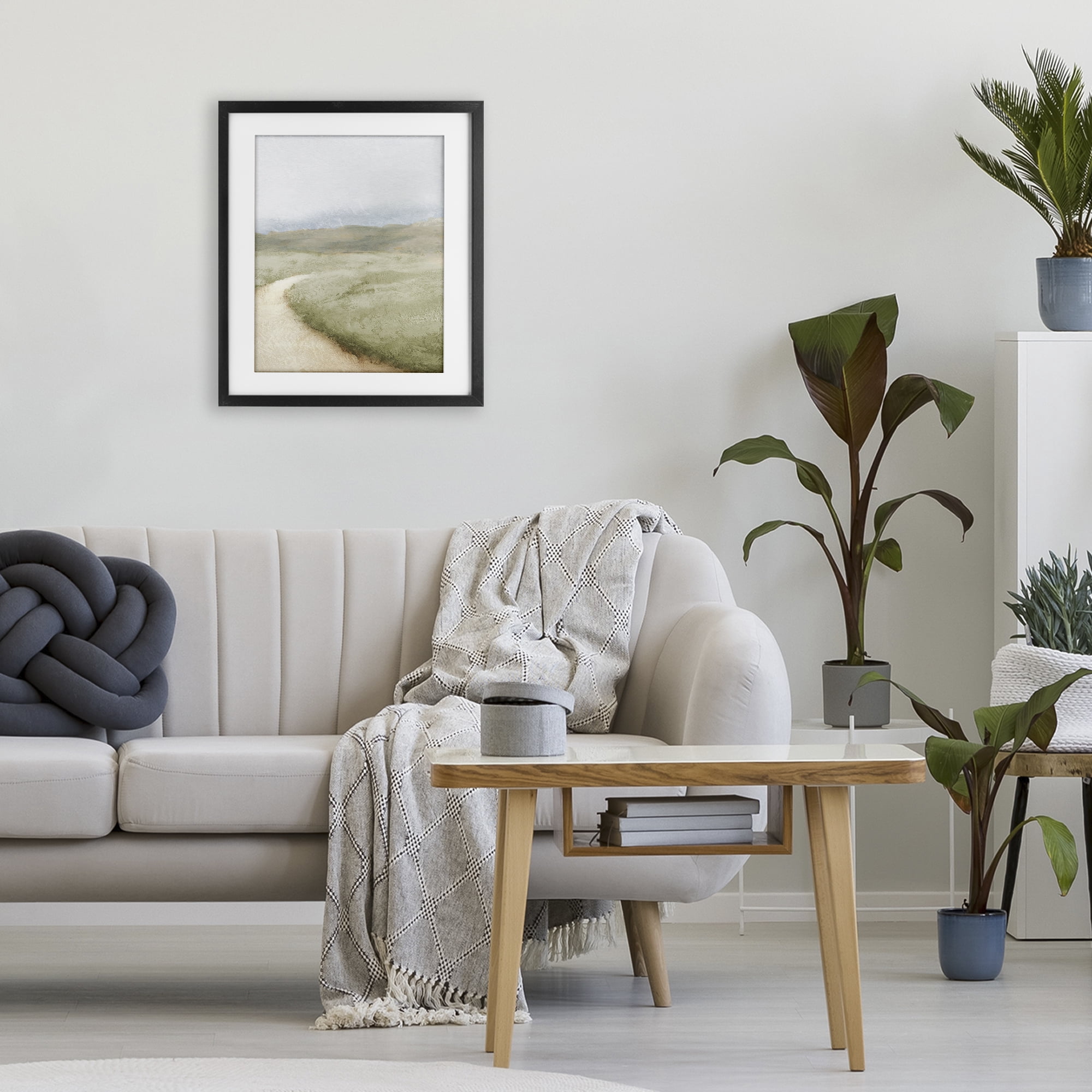 Stupell Industries Green Pasture Quiet Landscape Black Framed Print Under Glass, design by Michael Marcon