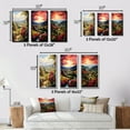 thumbnail image 4 of Designart "Twilight Bliss in the Vineyard" Farmhouse Wall Art Set Of 3 - Green Vineyard Canvas Set For Living Room Decor, 4 of 7