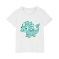 thumbnail image 5 of Odeerbi Kids Boys Girls T-shirt Dinosaur Print Short Sleeve Cotton Tee Tops Kids Fashion Cute Round Neck Cartoon Print Tees White, 5 of 5