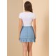 thumbnail image 5 of Falda De Mezclilla De Mezclilla Con Botones Delanteros Y Dobladillo Alto Y Bajo Con Volantes Para Mujer Azul claro XS, 5 of 6