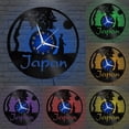 thumbnail image 2 of Japanese Samurai Scene 12 Inch Vinyl Record Wall Clock - Silent, Creative, and Unique Clock for Living Room, Entryway, or Bedroom Decor - Perfect Gift Idea(12 inchs B with LED), 2 of 7