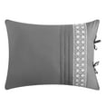 thumbnail image 3 of Chic Home Brice Comforter Set Pleated Embroidered Design Bed In A Bag - Sheet Set Decorative Pillows Shams Included - 9 Piece - King 104x92", Grey, 3 of 6