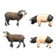 thumbnail image 5 of 4 x modelo de juguete decorativo, animales de granja, de acción de simulación para adorno, decoración para hogar, juguetes educativos para niños perfke Mini juguetes de animales, 5 of 6