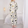 thumbnail image 6 of Goofa Geometric Triangle Printed Women’s 2 Piece Pajama Set Super,Pajamas Women's Long Sleeve Sleepwear Soft Button Down Loungewear Pjs Lounge Set Nightwear-Medium, 6 of 9