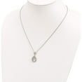 thumbnail image 4 of Sterling Silver Brilliant Embers Rhodium-Plated Cz Teardrop Necklace (20 X 14) Made In China qmp1270-18, 4 of 5