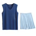 thumbnail image 3 of Sentmoon Outfits for Men Tank Tops Men and Shorts Men Sleeveless V Neck Summer Mens Muscle Shirt Solid Color Running Loose Oversized Workout Clothes for Men Hawaiian XXXXL, 3 of 4