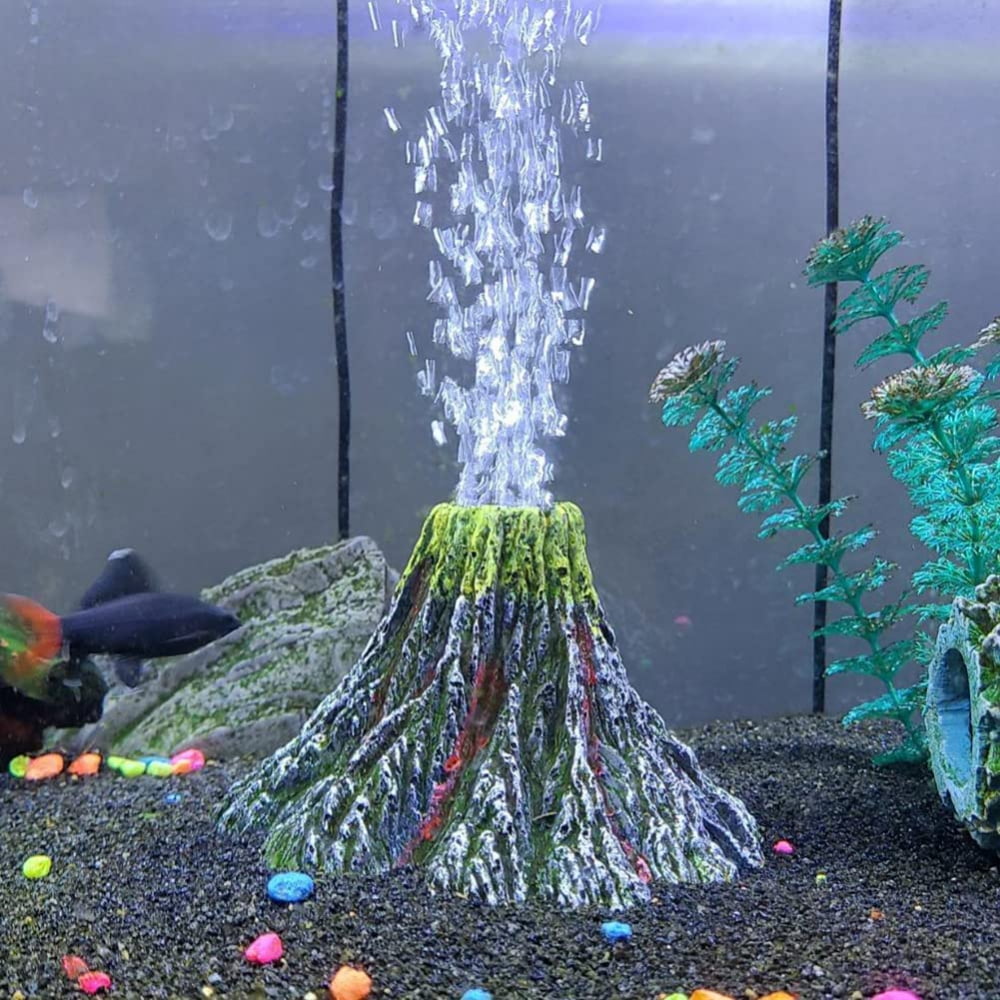 Aquarium Volcano Shape & Air Bubble Stone Oxygen Pump Fish Tank Ornament  Fish Aquatic Supplies Decorations Dropshipping 2020 - AliExpress