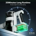 thumbnail image 2 of 80,000PRM Motor Cordless Vacuum for Home, Vacuum Cleaner with 2 Adjustable Modes, 2200mAH Battery Max 35 Mins Runtime, and Washable Parts Stick Vacuum (Light Snow White), 2 of 7