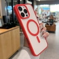 thumbnail image 3 of for iPhone 16e Case Magnetic [Support Magsafe Charger] Wireless Anti-Scratch Shockproof Clear Four Corner Cushion Durable Anti-Dropping Cover for iPhone 16e, Red, 3 of 6