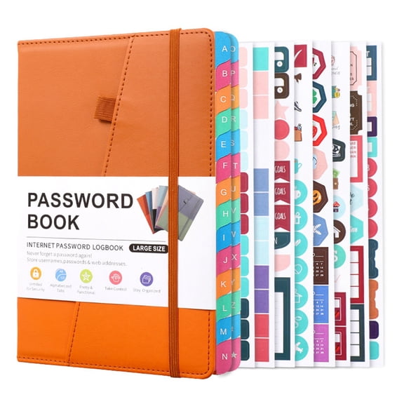 Password Keeper Book with Alphabetical Tabs for Seniors, Notebook Internet Website Address Log in Detail,A