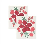 Now Designs Compostable Swedish Dishcloths, Botanica - 6.5 x 8 in | Set of 2