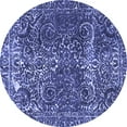 thumbnail image 1 of Ahgly Company Indoor Round Abstract Blue Modern Area Rugs, 7' Round, 1 of 4