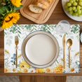 thumbnail image 4 of Eucalyptus Leaves Placemats Set of 4, Daisy Flower Spring Watercolor Country Floral Bee Placemats for Dining Table, Place Mats for Kitchen Tabletop, Waterproof Wipeable Dining Table Mats Set, 4 of 9