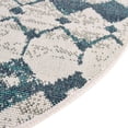 thumbnail image 6 of Unique Loom Outdoor Trellis Collection Area Rug - Cardak (7' Round Ivory and Blue/Navy Blue), 6 of 7