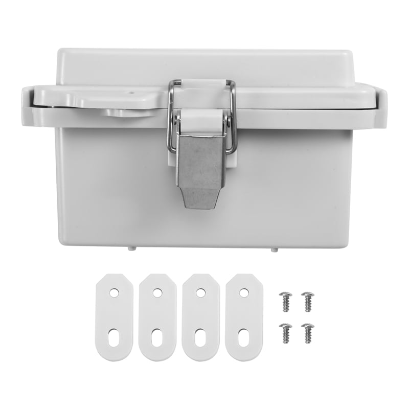 2X Outdoor Electrical Junction Box ABS Plastic & Hinged Cover Stainless Steel  IP67 for Electrical Projects