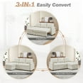 thumbnail image 3 of Lunale Convertible Sofa Bed with Reversible Storage Chaise, Sleeper Sectional Sofa with USB Charging Ports, L-Shaped Sectional Sofa for Apartment, Beige Chenille, 3 of 7