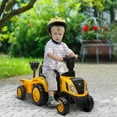 thumbnail image 2 of Qaba Ride On Tractor with Trailer, Caterpillar Licensed Ride on Car, Yellow, 2 of 9