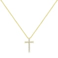 thumbnail image 2 of 10K Yellow Gold 1/2 Cttw Round Brilliant Cut Diamond Cross 18" Pendant Necklace (J-K Color, I2-I3 Clarity), 2 of 6