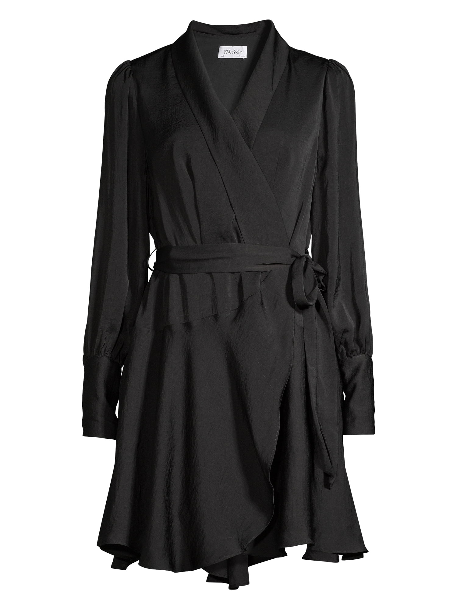 Love Sadie Women's Long Sleeve Wrap Dress Polyester Shimmers with Elegance  - Walmart.com