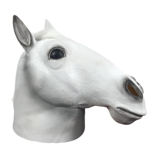 Accesorios para disfraz de vaca de Halloween para hombre: cubrebocas y cabeza de animal para cumpleaños. Blanco
