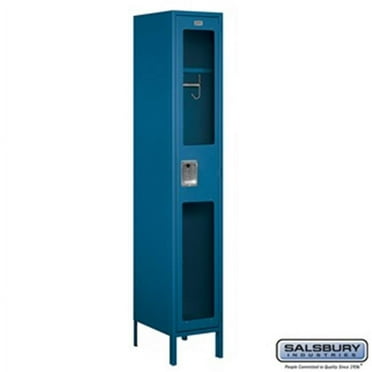 Salsbury S-51168BL-U 1 x 6 x 18 in. Single Tier Extra Wide See Through Metal Locker, Blue - Unassembled
