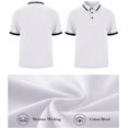 thumbnail image 4 of TRAHOO-Mens Casual Polo Shirts Classic Button Basic Shirt Color Block Cotton Tees Stylish Tops, 4 of 4