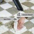 thumbnail image 3 of Pentantan 8ft x 10ft Shag Area Rugs for Living Room, Classic Checkered Fluffy Bedroom Carpet, Beige & White, 3 of 9