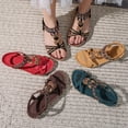 thumbnail image 4 of Womens Flat Sandals,Womens Dress Shoes,Flat Sandals for Women,Women's Flat Sandals with Elastic Ankle Strap - Comfortable Dressy Rhinestone Summer Sandals for Casual or Formal Occasions,Black,6, 4 of 9