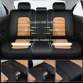 thumbnail image 6 of Fit for Mercedes-Benz GLA-Class 2015, PU Leather 5 Piece Full Set With Lumbar Support Waterproof, Orange and Black Car Seat Covers, Airbag-Compatible, 6 of 7