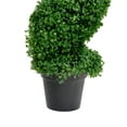 thumbnail image 4 of Northlight 48" Two Tone Green Artificial Spiral Boxwood Topiary Potted Tree, 4 of 5