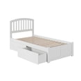 thumbnail image 4 of Lit Plateforme en Bois Richmond Simple TG avec Pied de Lit et Tiroirs de Rangement, Blanc, 4 of 8